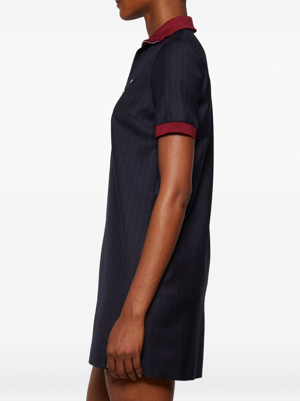 pinstripe zip-front dress - 4