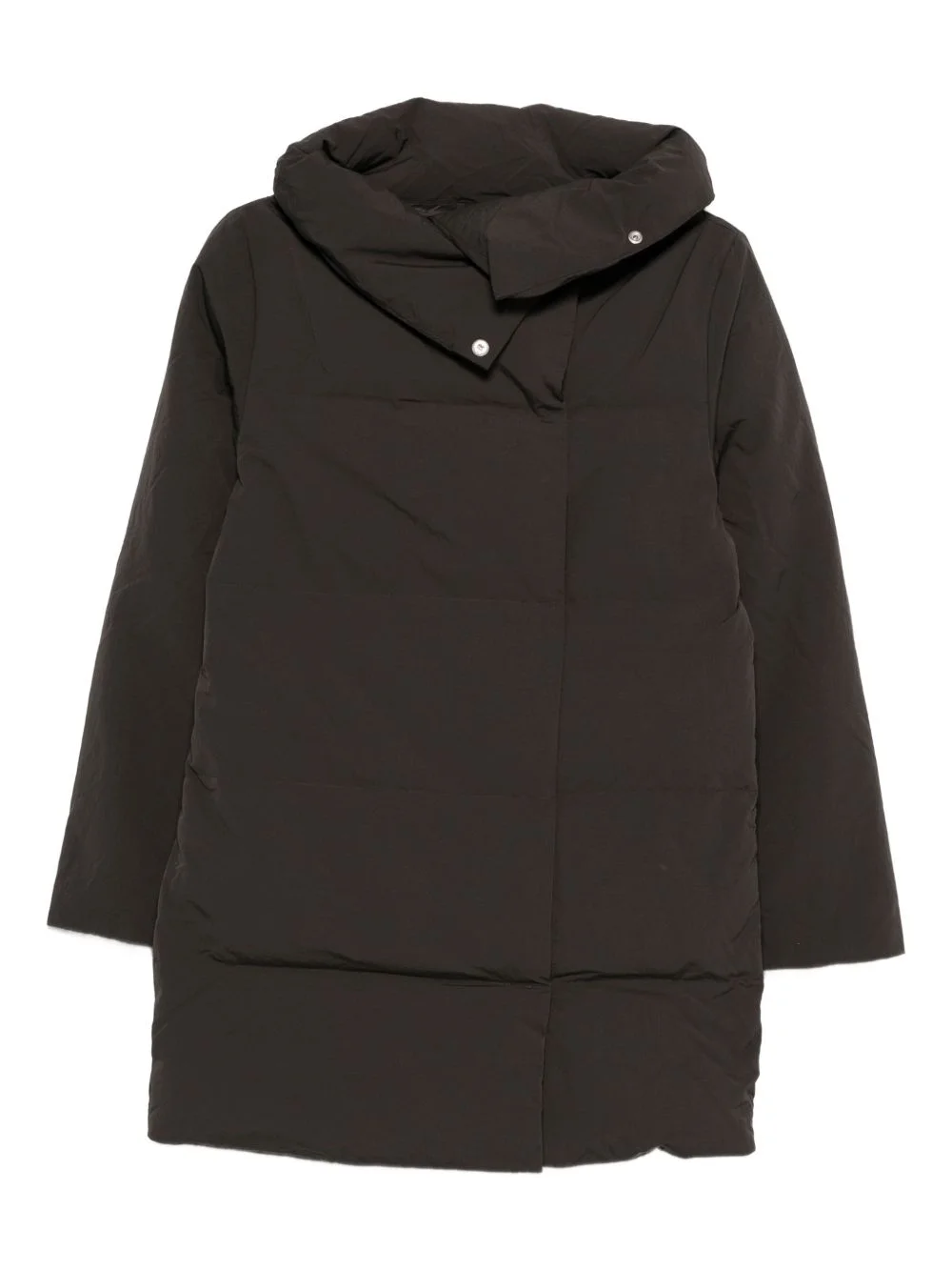 hooded button coat - 1