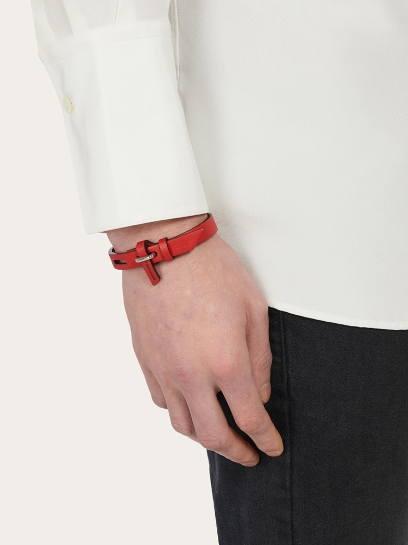 FERRAGAMO LEATHER BRACELET WITH EYELETS outlook
