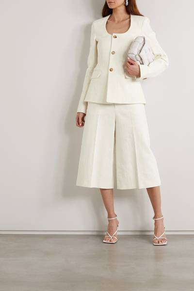 Bottega Veneta Pleated linen-blend culottes outlook