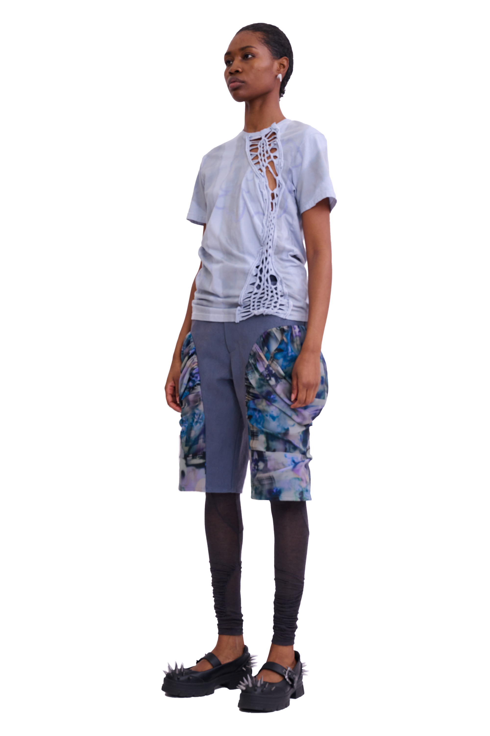 STORM BLUE FLOWER STRIPE TOSH TEE - 4