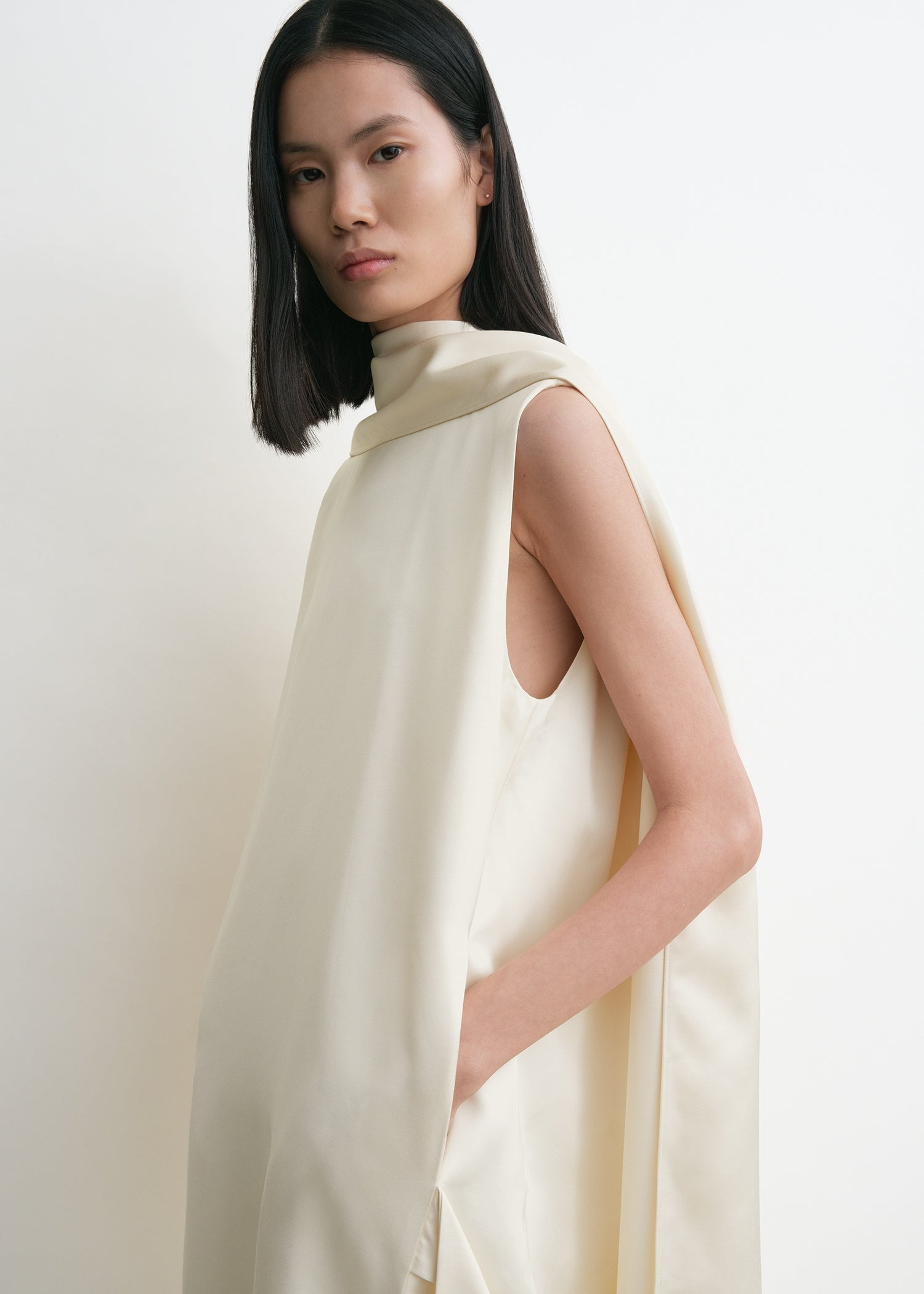 Cocoon scarf dress ecru - 5