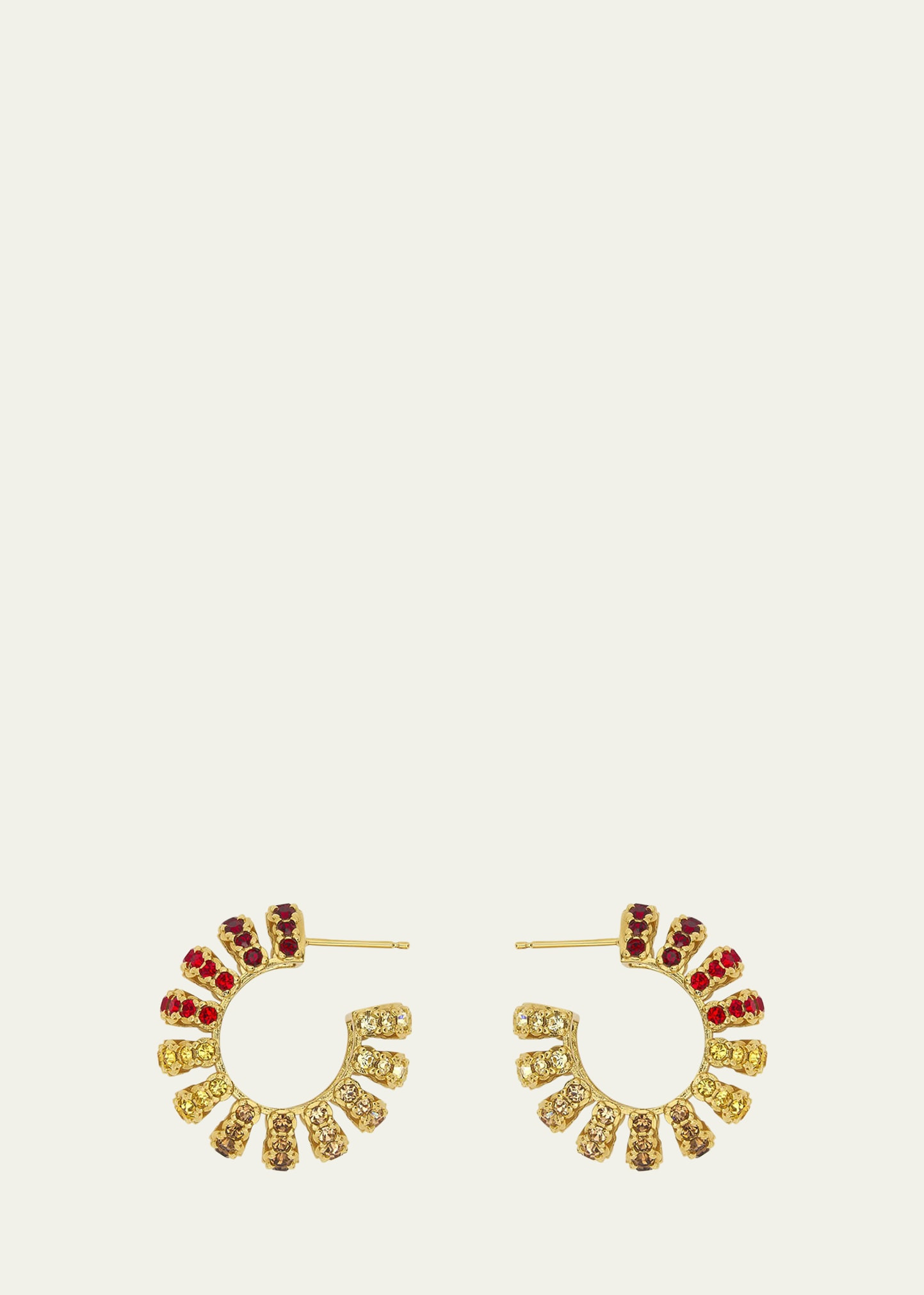 Rhinestone Hoop Earrings - 2