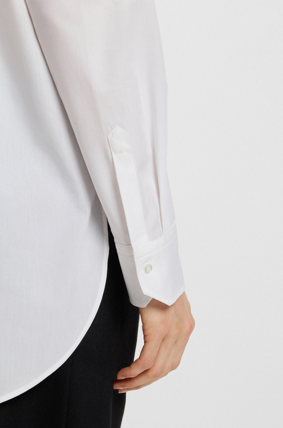 OVERSIZE-FIT BLOUSE IN COTTON CANVAS WITH EMBROIDERED LOGO - 6