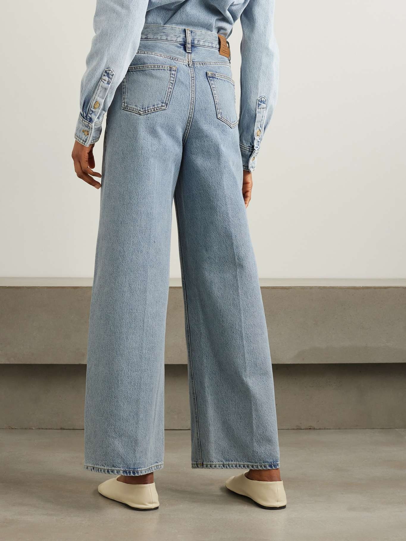 High-rise wide-leg organic jeans - 4