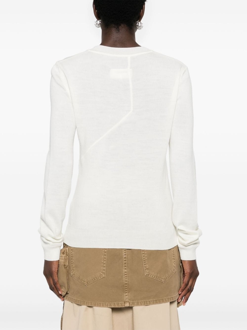 asymmetric virgin wool blend jumper - 4