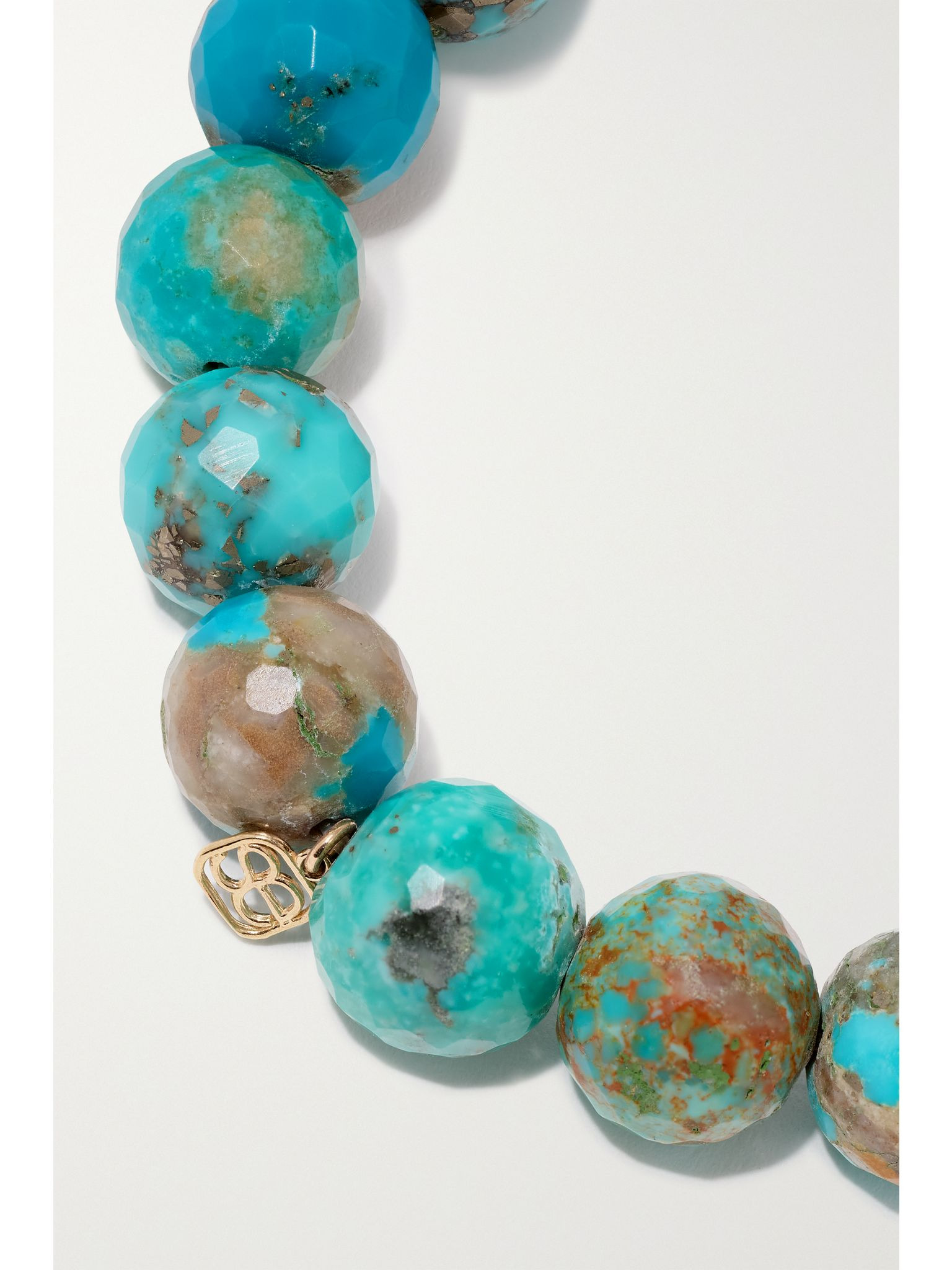 Large Luck and Protection 14-karat gold, turquoise and diamond bracelet Turquoise - 3