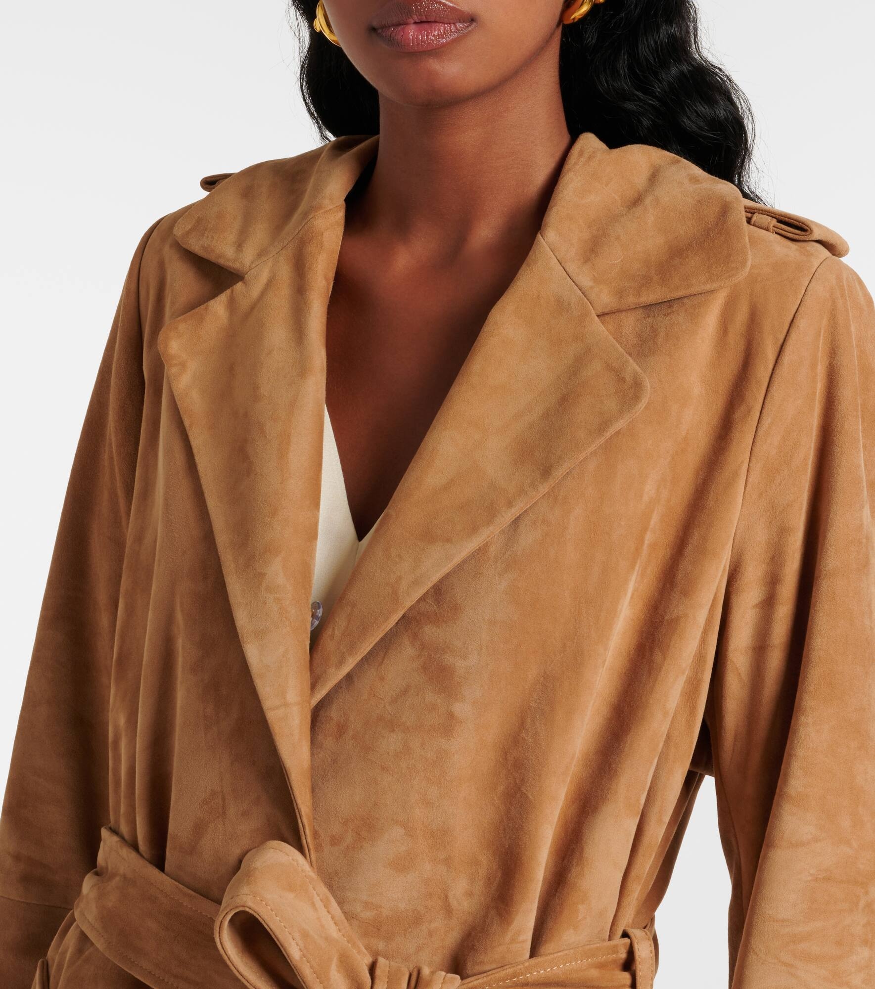 Dakota shearling-trimmed suede coat - 7