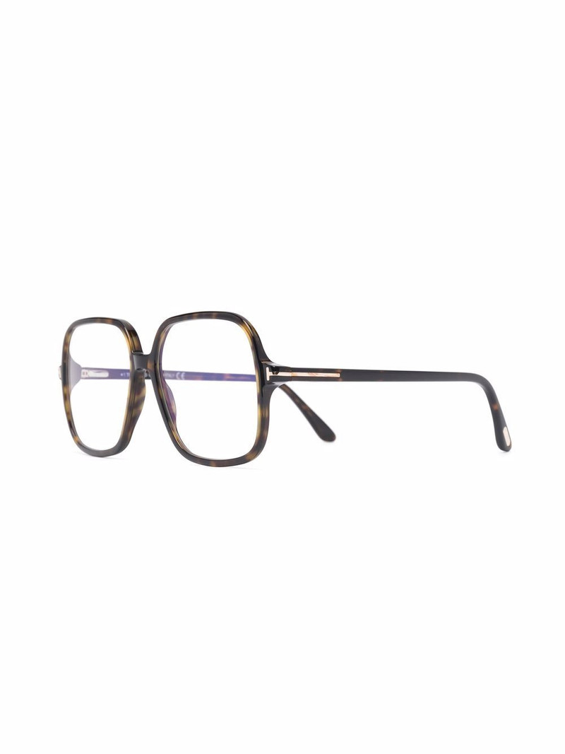 TOM FORD tortoiseshell-effect square glasses outlook