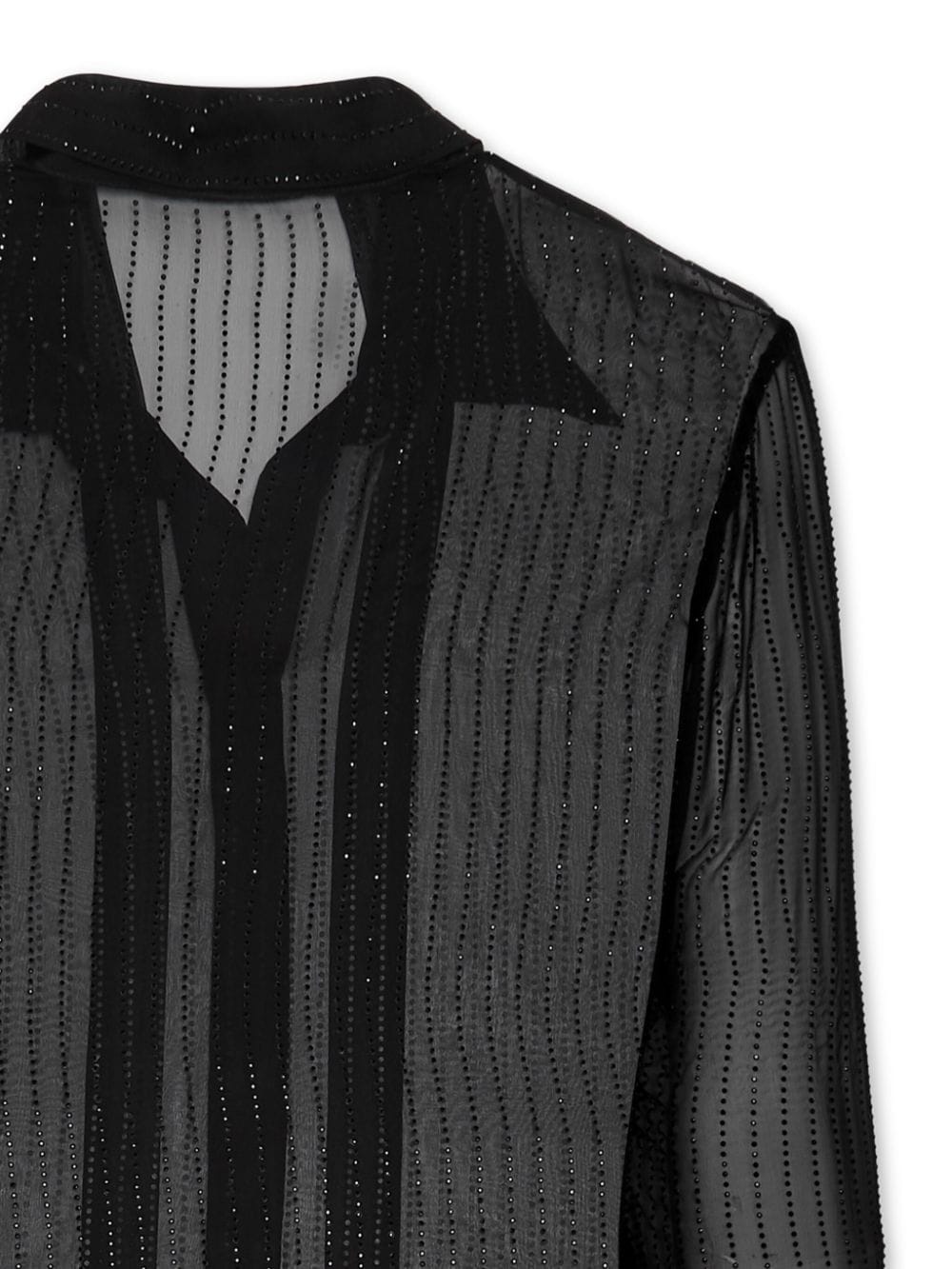 crystal-embellished sheer shirt - 2