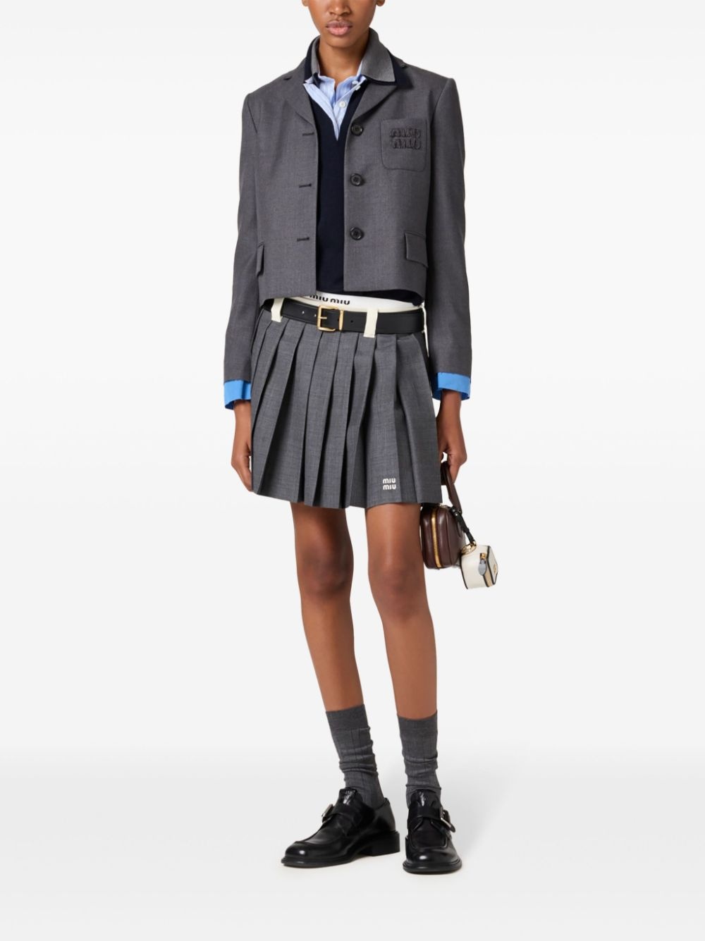 single-breasted cropped blazer - 2