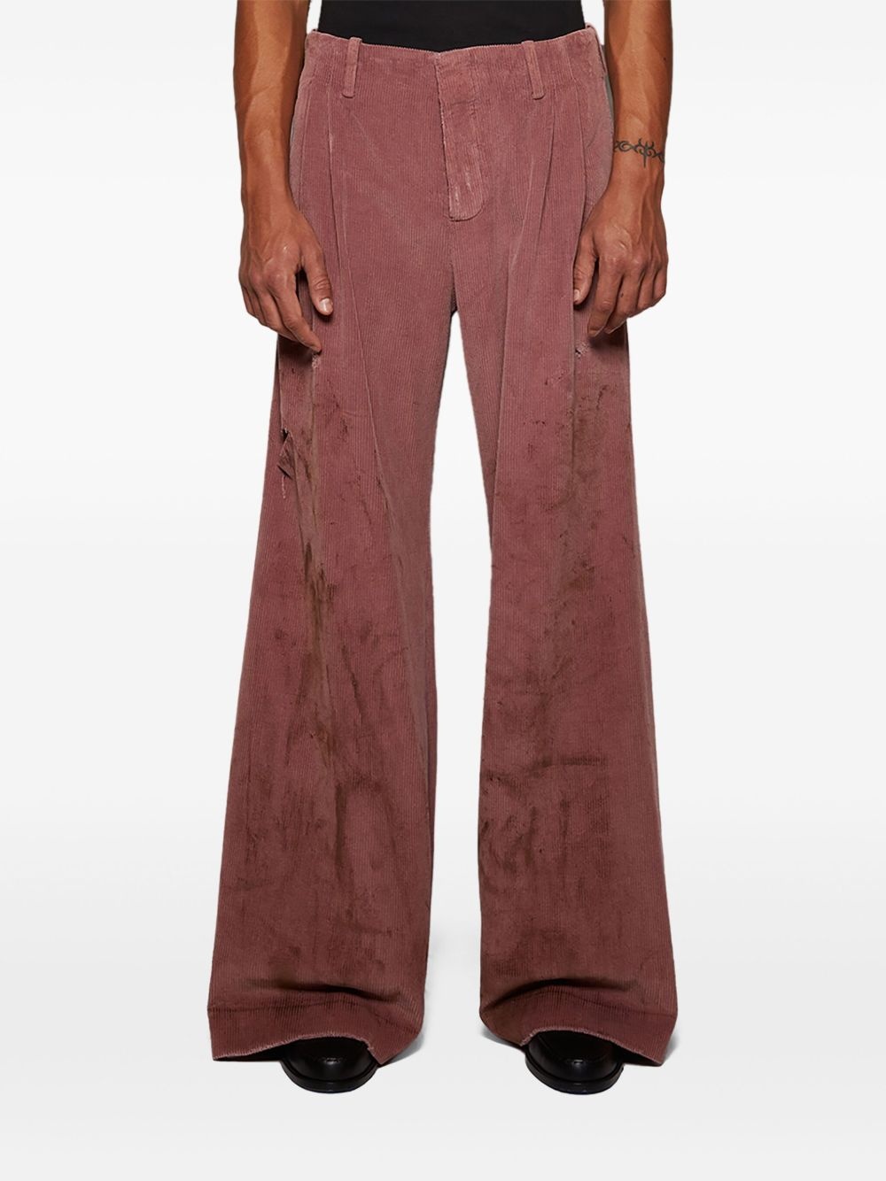 wide-leg corduroy trousers - 3