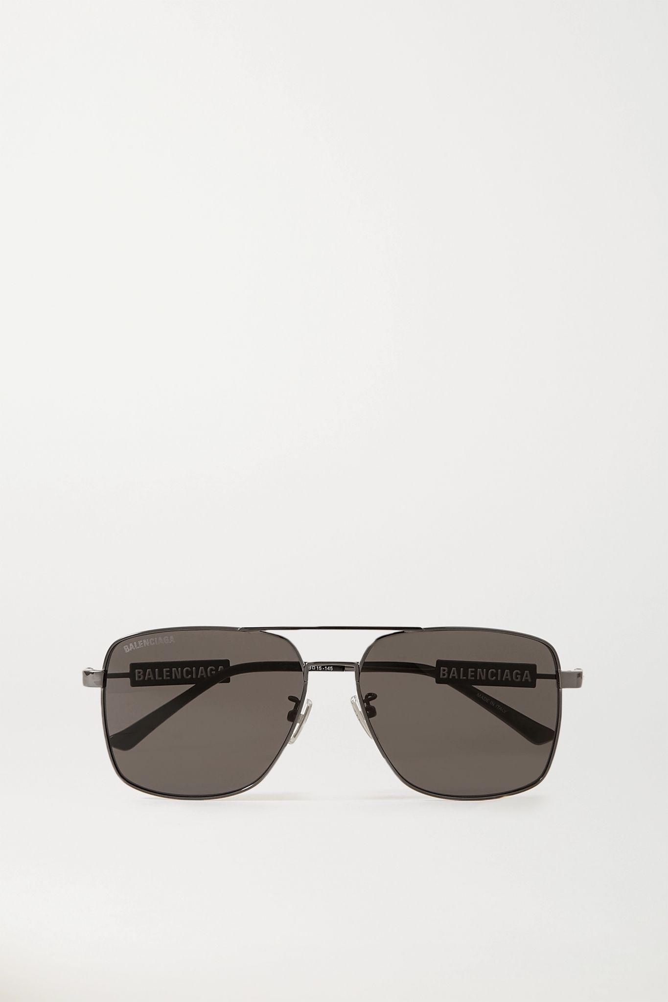 Aviator-style gunmetal-tone and rubber sunglasses - 1