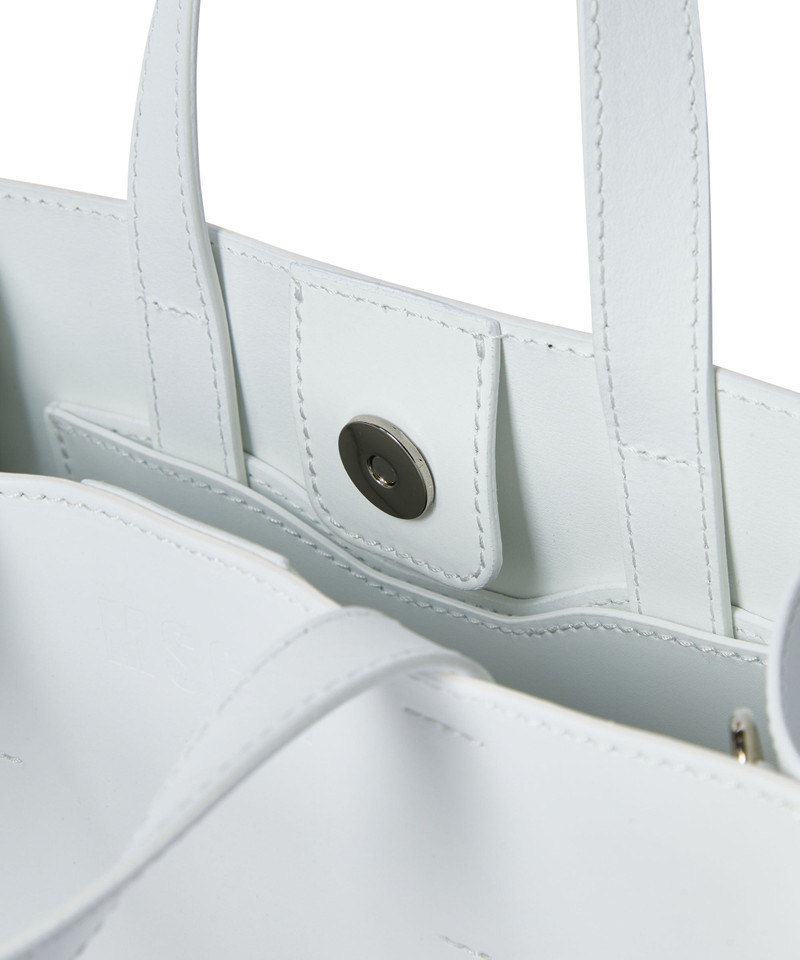 Faux leather mini tote bag with micro logo 4