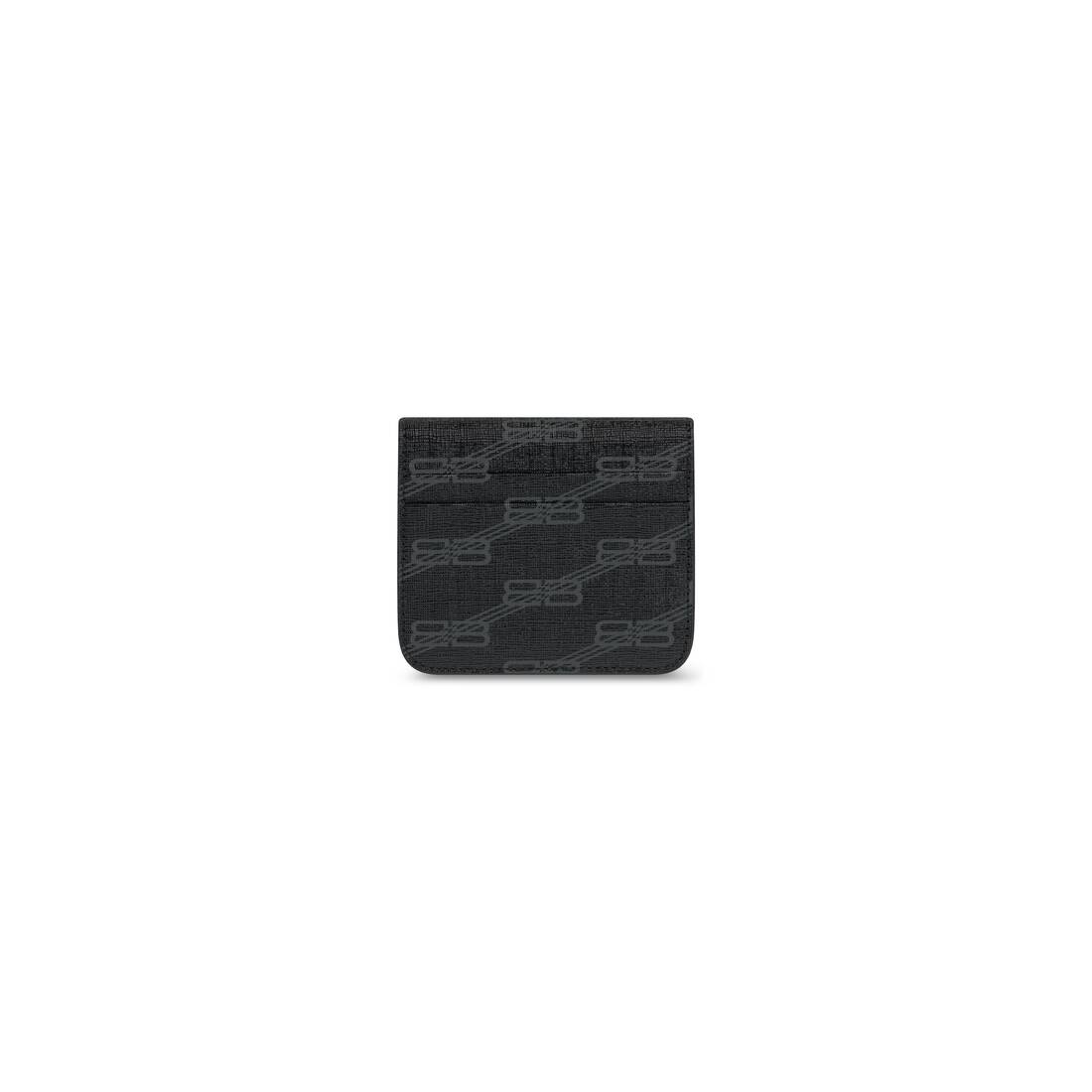 Signature Flap Coin And Card Holder Bb Monogram Coated Canvas  in Black - 3