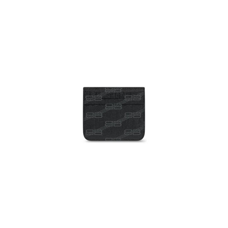 Signature Flap Coin And Card Holder Bb Monogram Coated Canvas  in Black 3