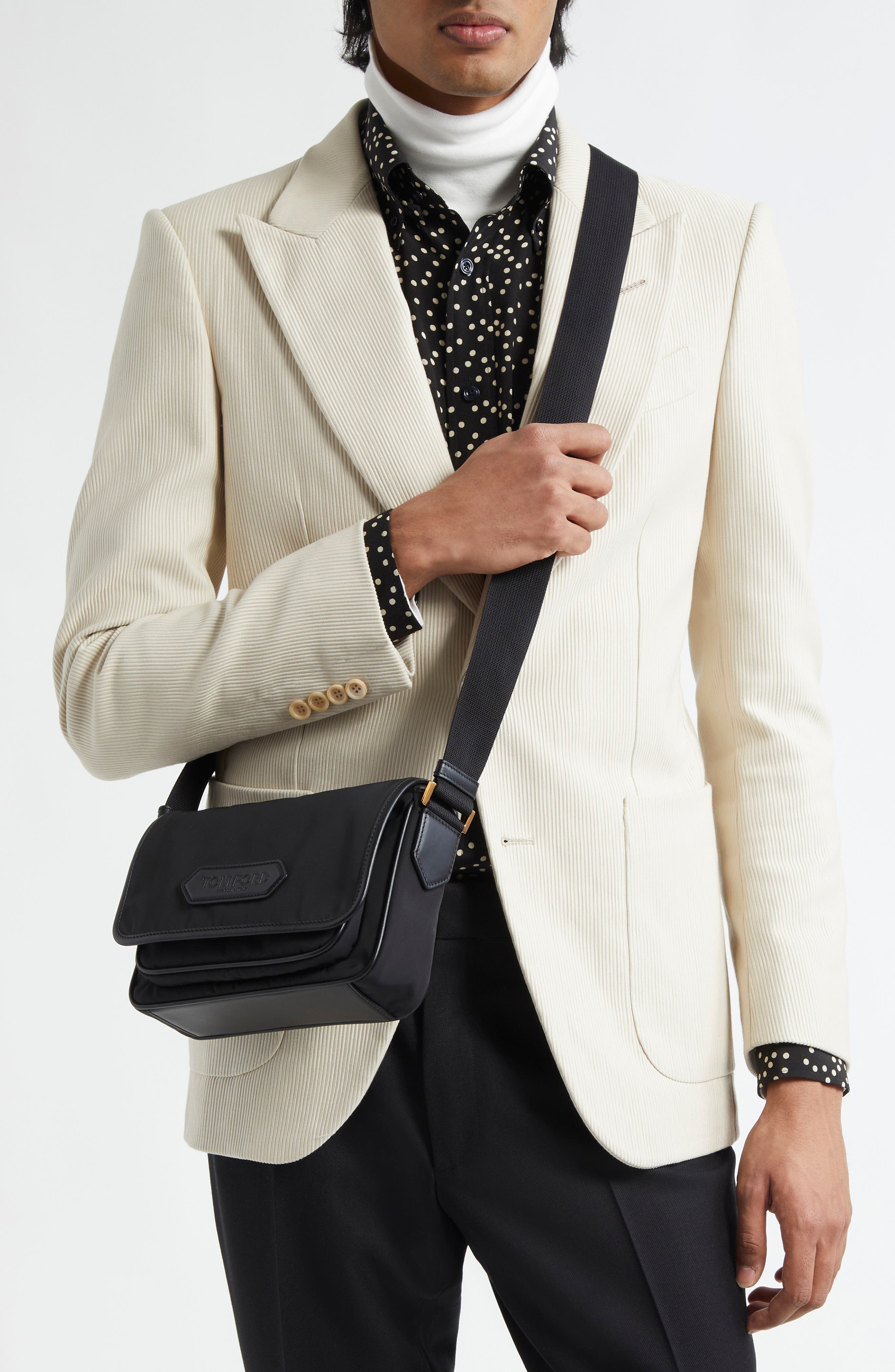 TOM FORD Recycled Nylon Messenger Bag in 1N001 Black at Nordstrom - 2
