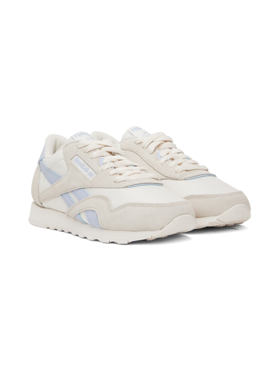 Off-White & Blue Classic Nylon Sneakers - 4