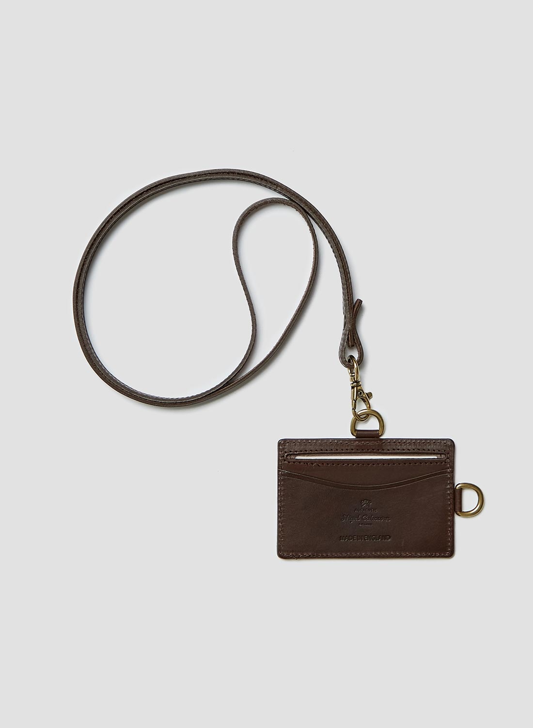 Leather Lanyard in Dark Brown - 1