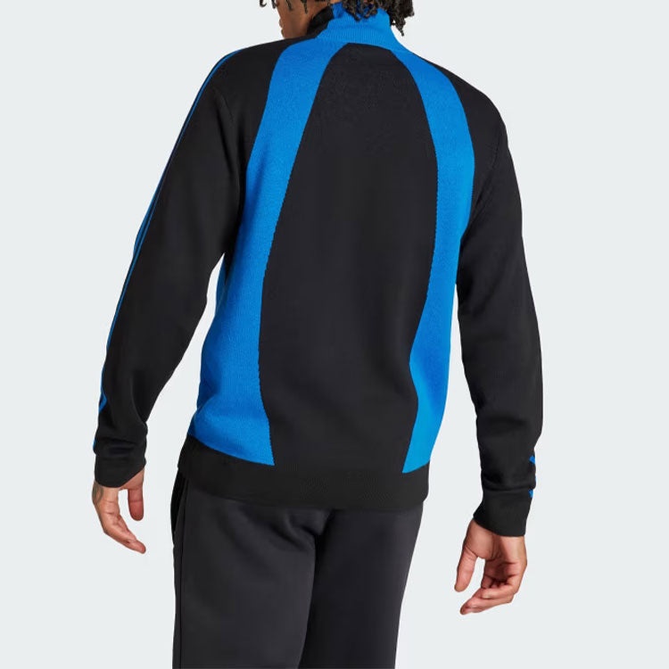 ◆adidas◆ Quarter Zip Jumper Black Blue IR7127 adidas adidas Quarter-Zip Jumper 'Blue Black' IR7127