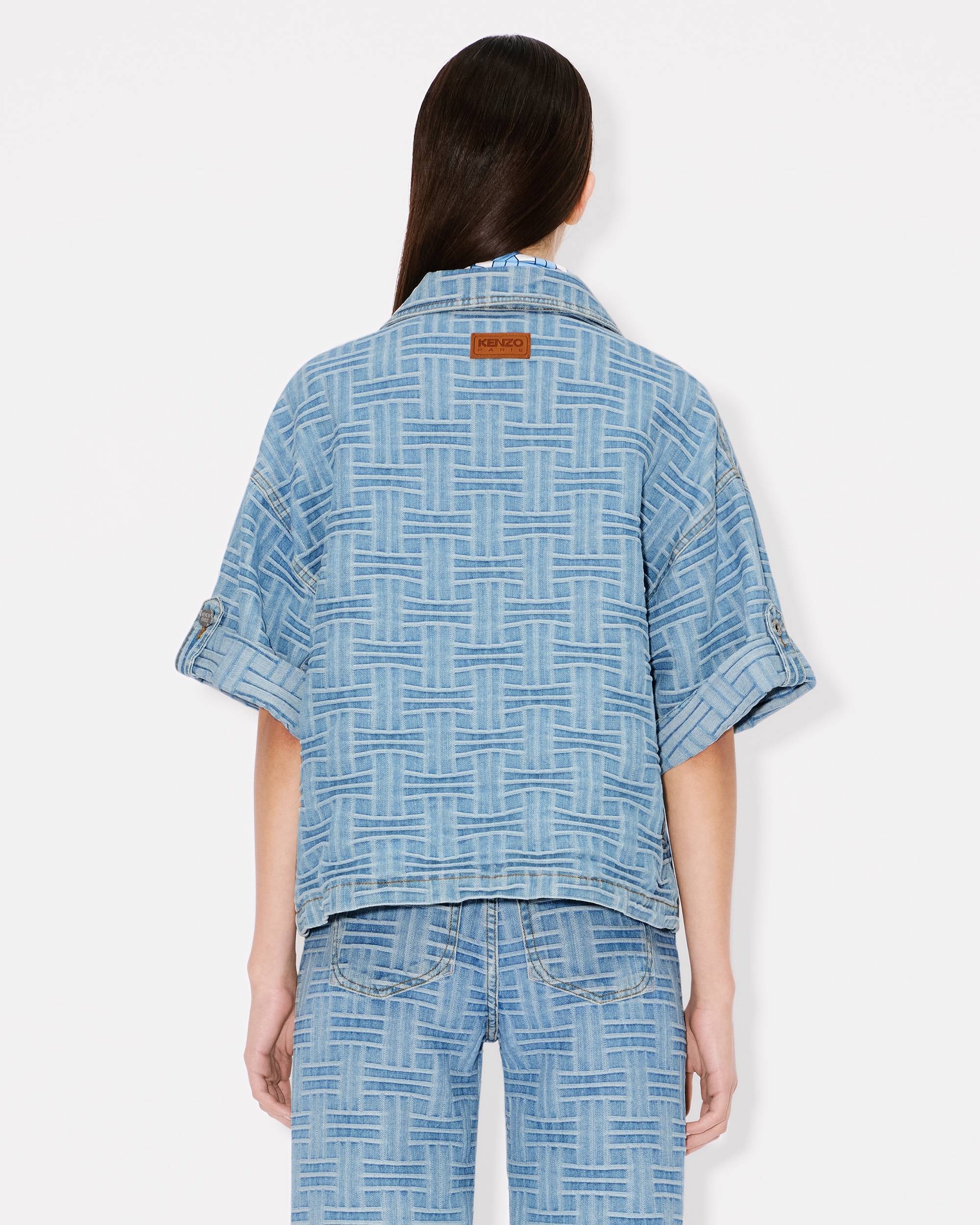 'KENZO Weave' jacquard oversized shirt in japanese denim - 4