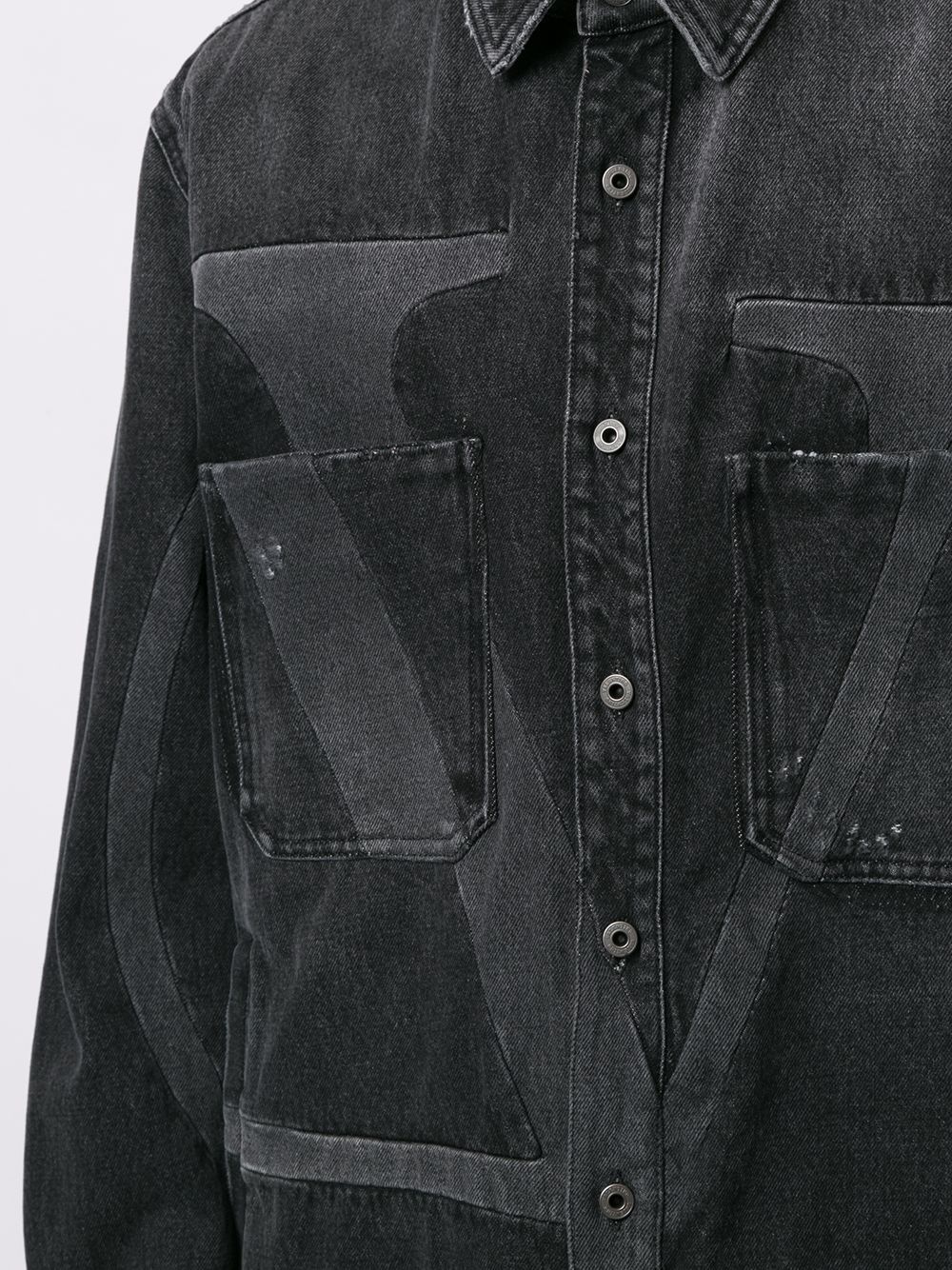 Deconstructed VLOGO denim shirt - 5