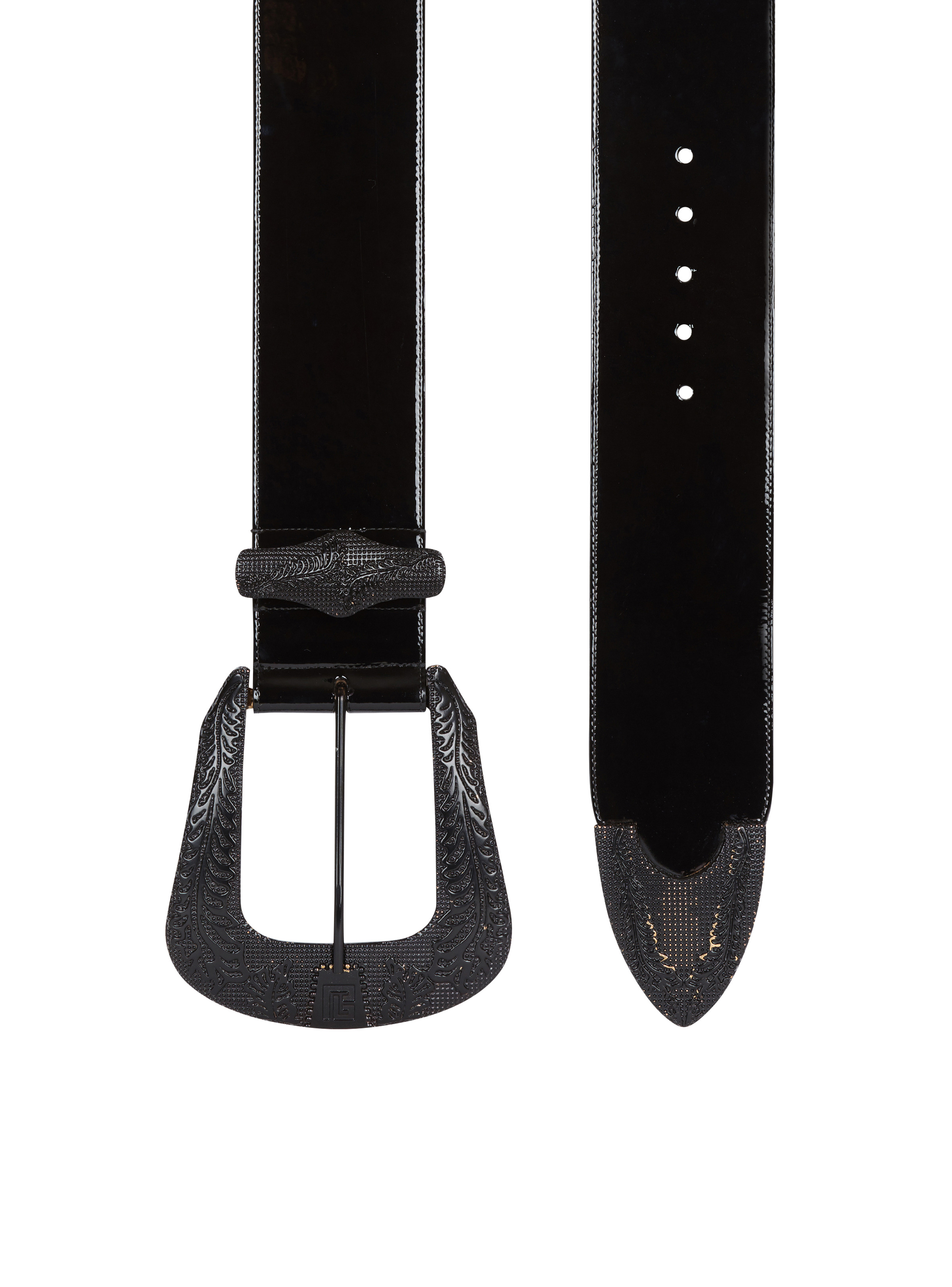 Patent leather Western belt - 4