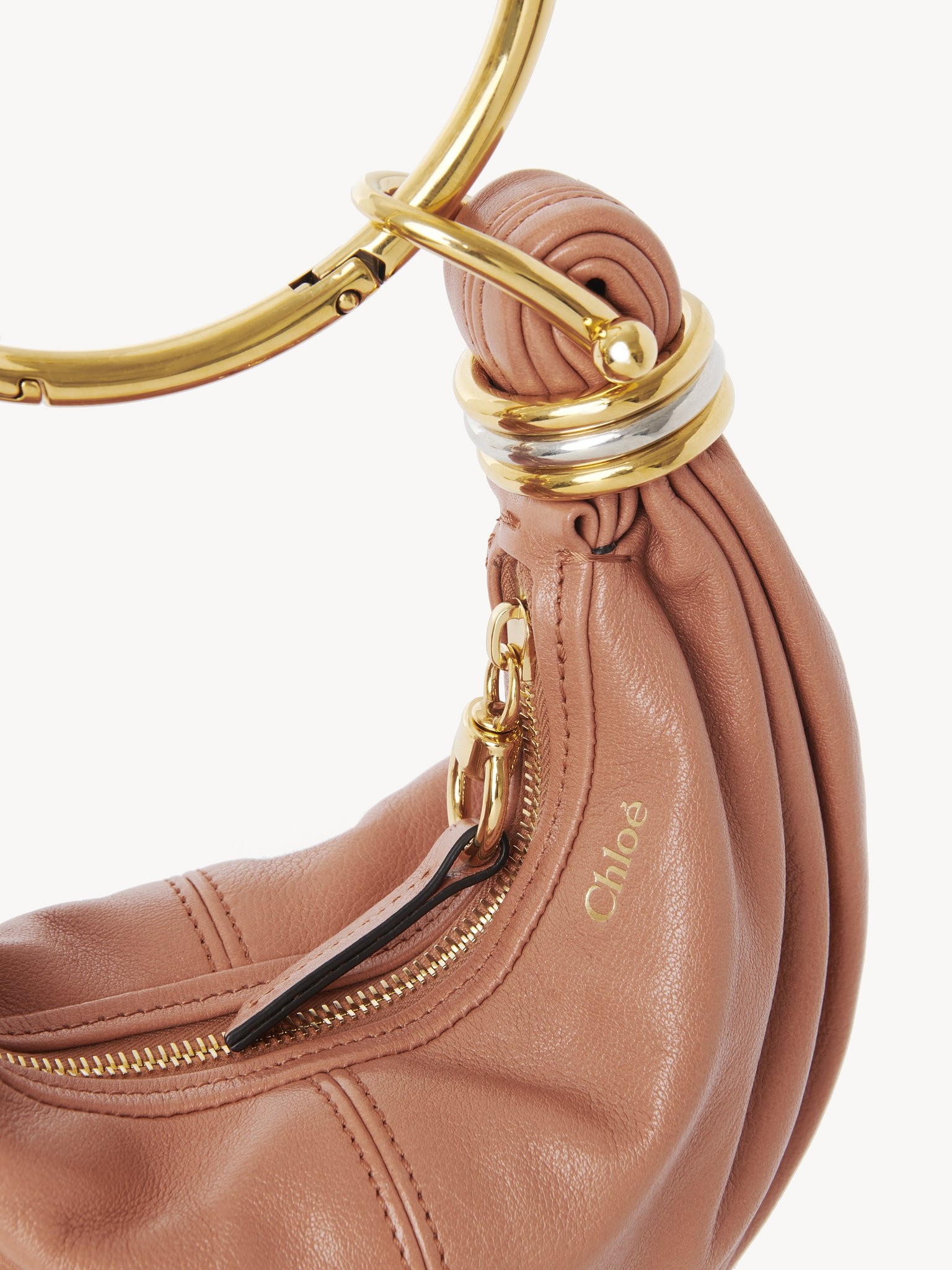 MINI BRACELET HOBO BAG IN GRAINED LEATHER - 7