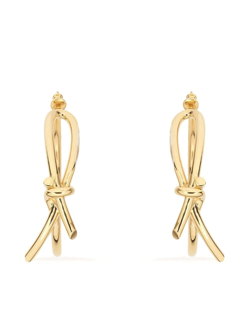 Slim asymmetric bow earrings - 2