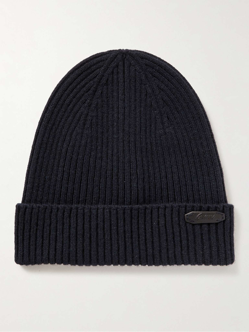 Brioni Logo-Appliquéd Ribbed Cashmere Beanie outlook
