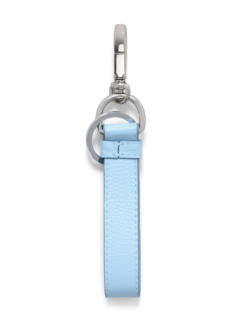 logo-embroidered leather keyring - 2