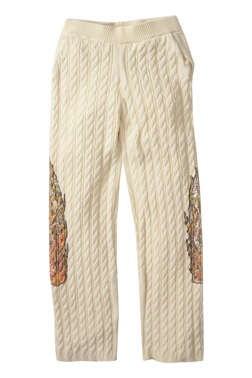 FLAME GLASS CABLE KNIT LOUNGE PANTS - 1