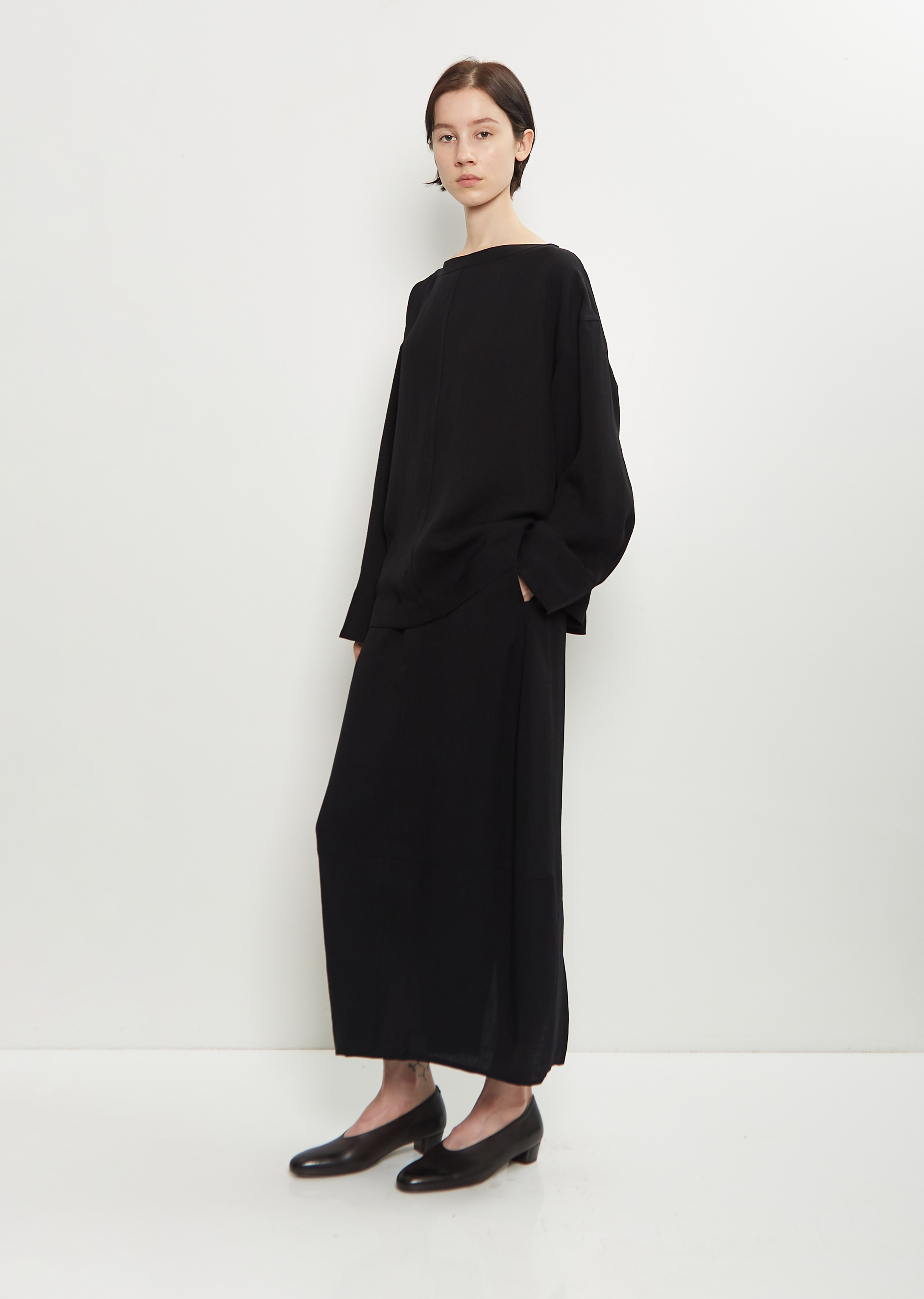 Lory Twill Boat Neck Boxy Top - 4