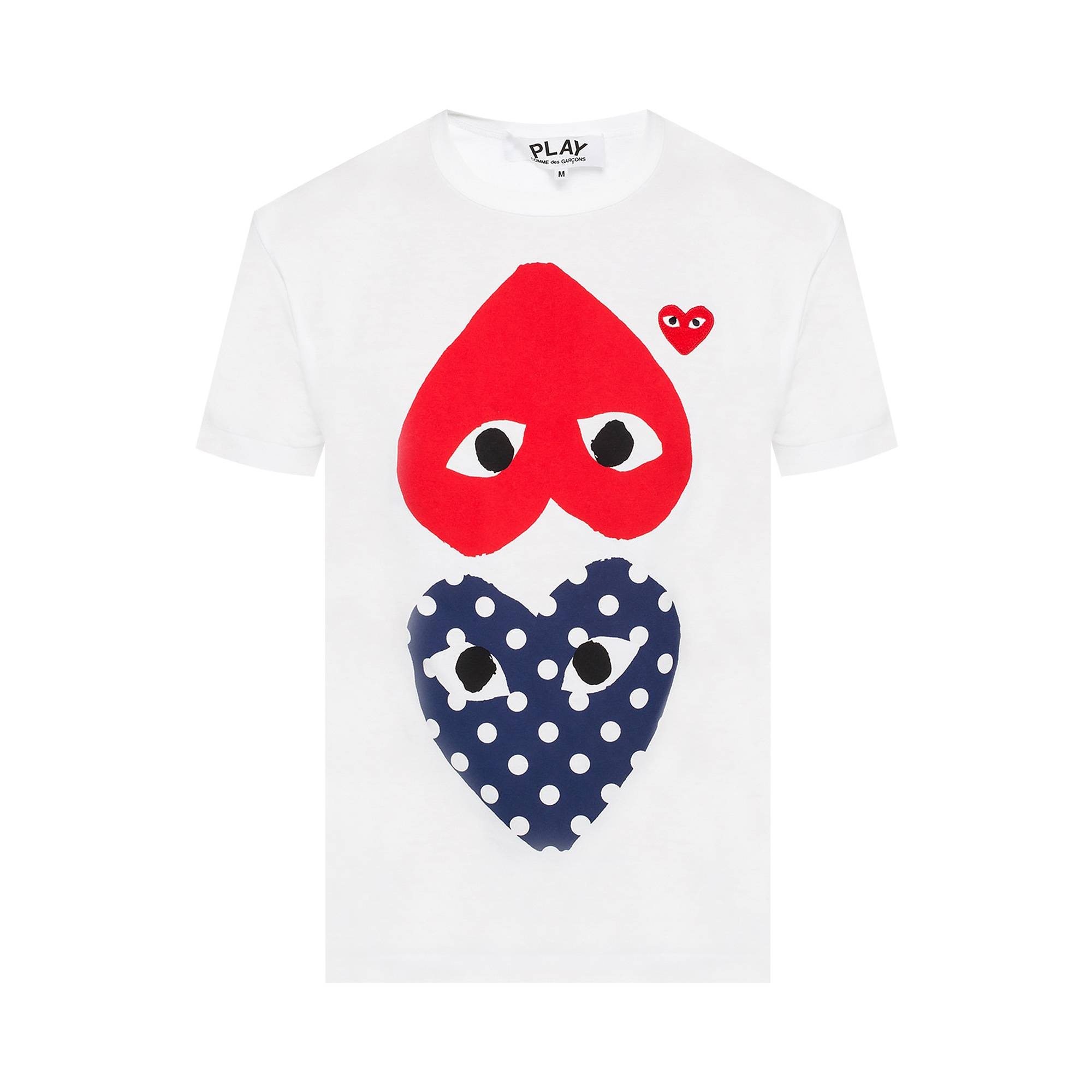 Comme des Garçons PLAY Polka Dot Mix Heart T-Shirt 'White' - 1