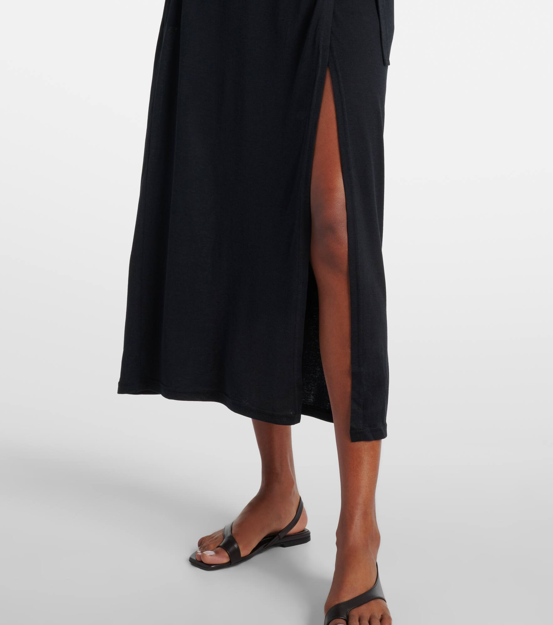 Cotton and silk midi skirt - 5