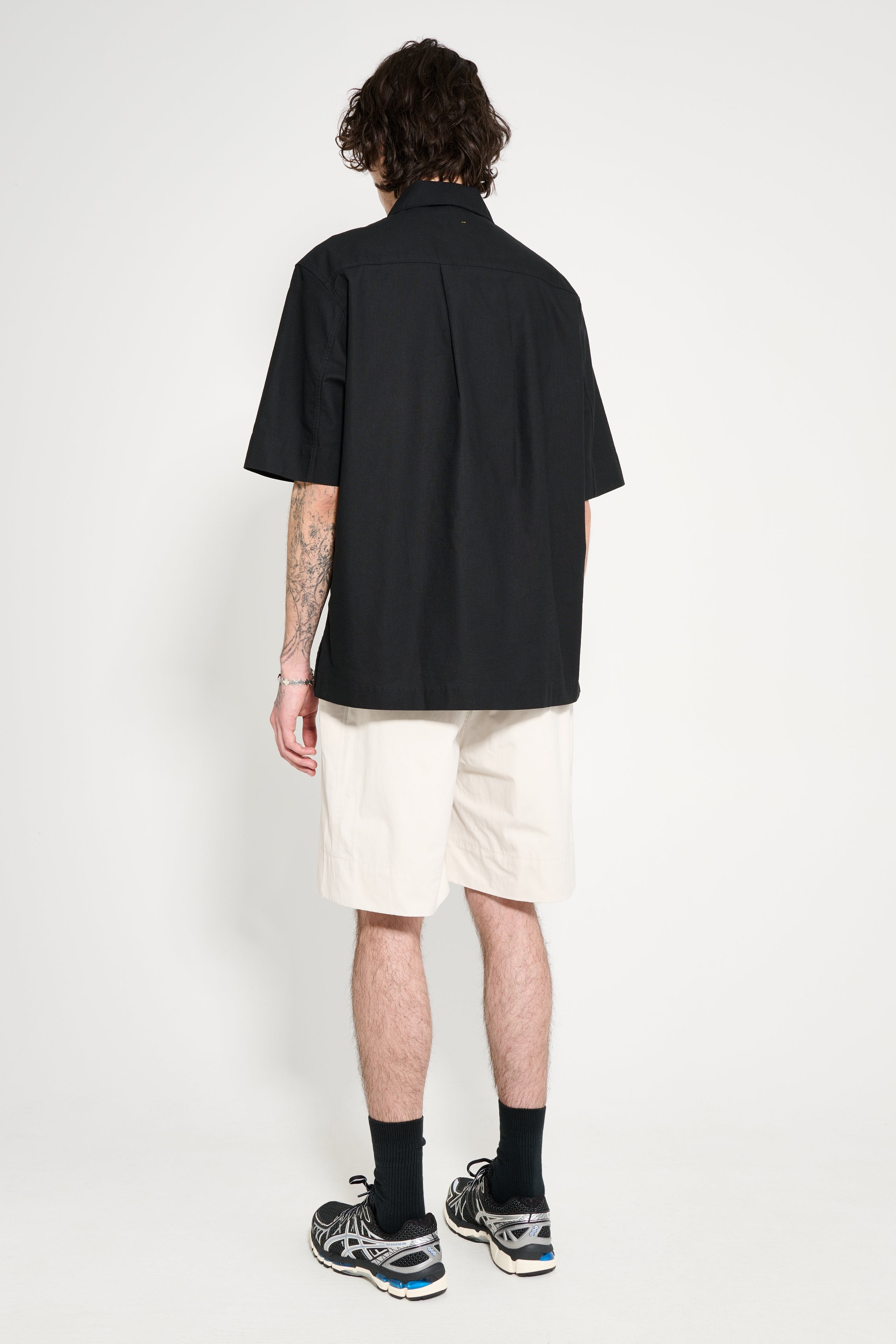 MARGARET HOWELL RELAXED SHORTS HEAVY COTTON POPLIN CHALK - 3