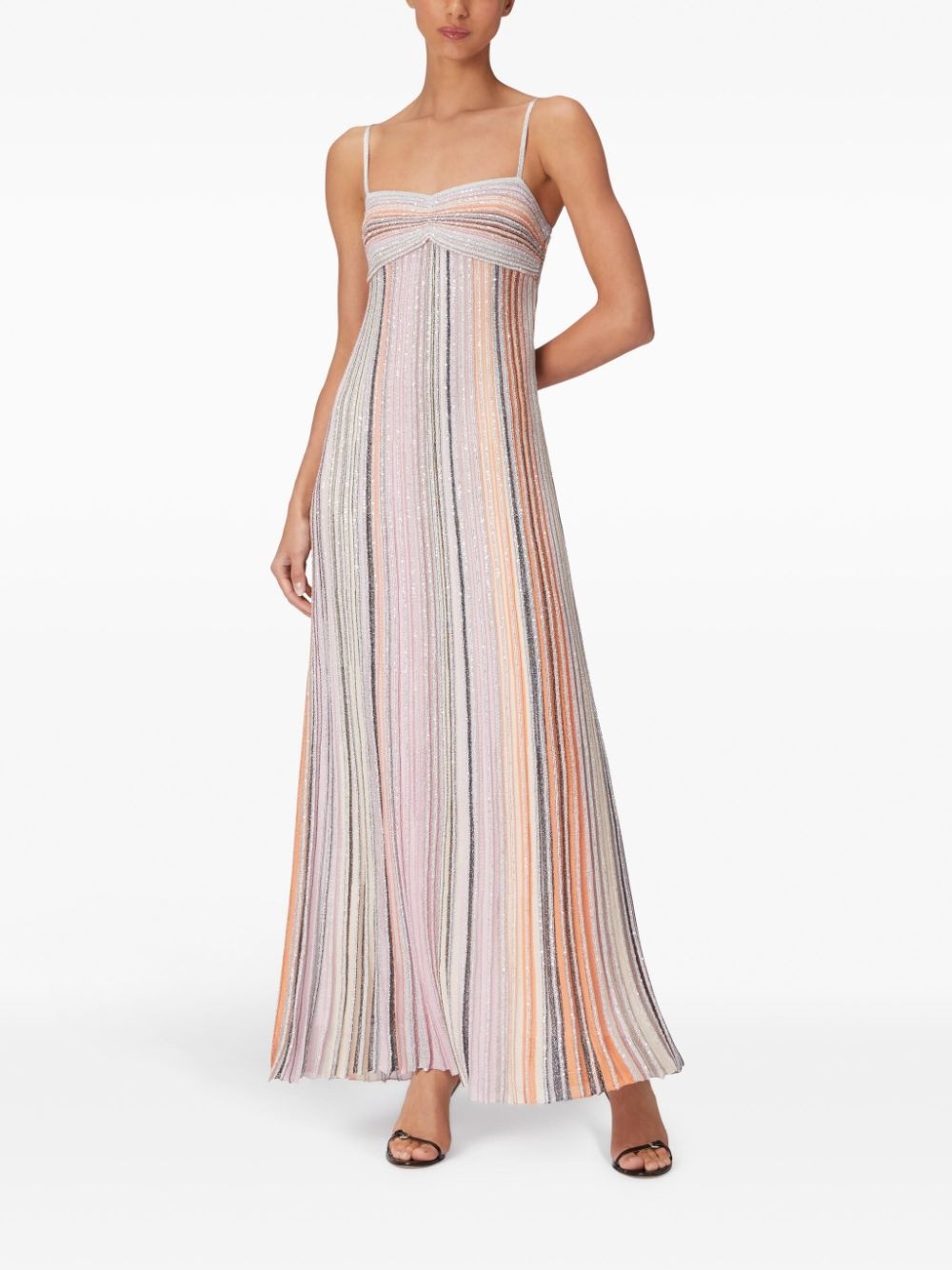 pleated lamé-effect dress - 2