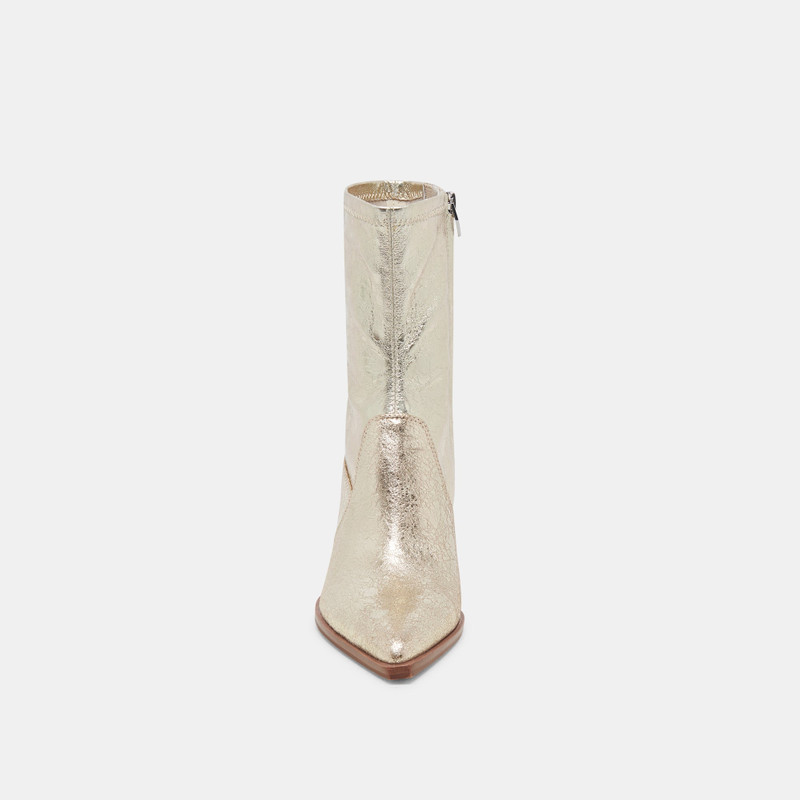 ARYA WIDE CALF BOOTS LIGHT GOLD DISTRESSED LEATHER 7