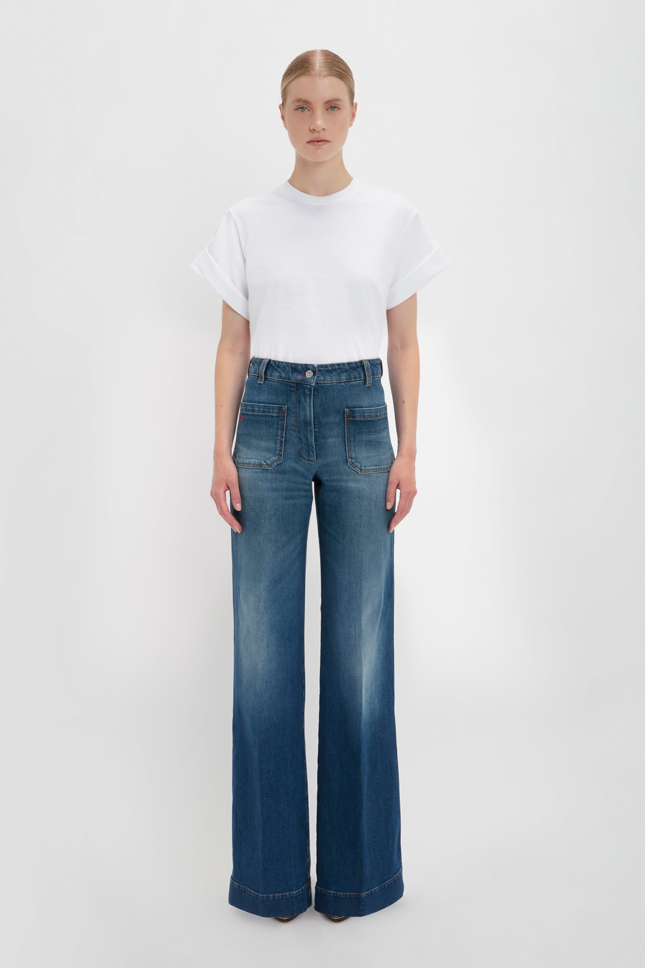Asymmetric Relaxed Fit T-Shirt In White - 2