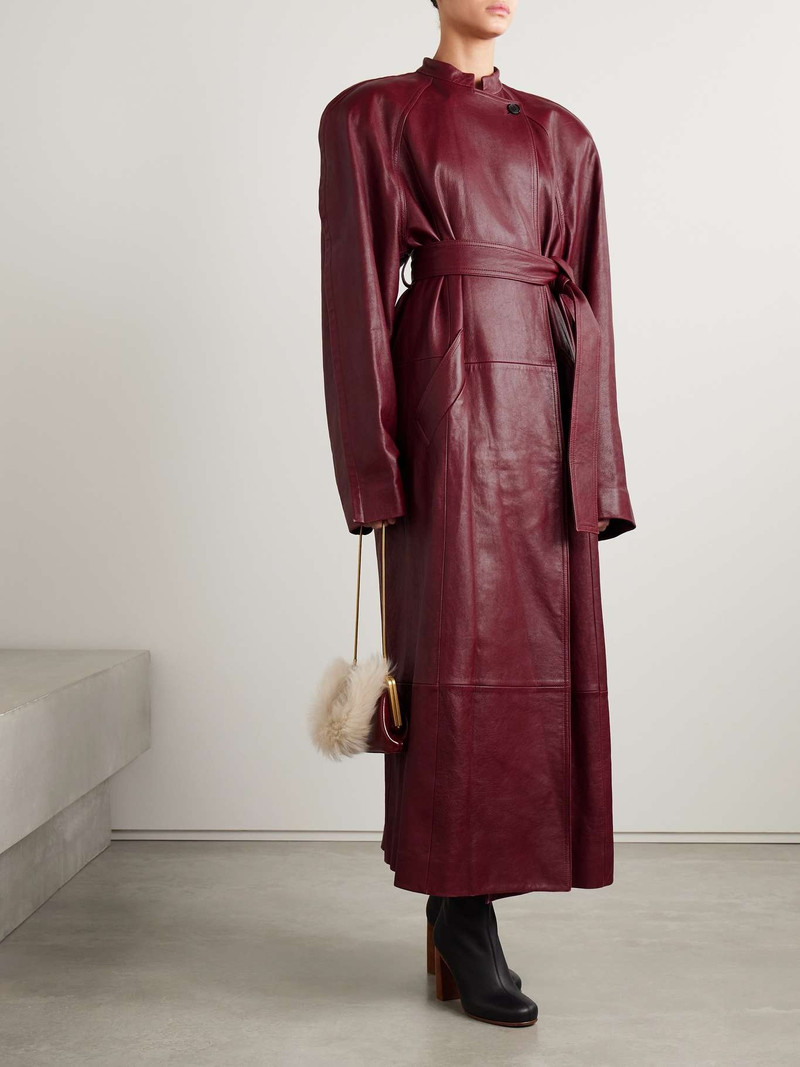 KHAITE Rothen oversized belted leather coat outlook