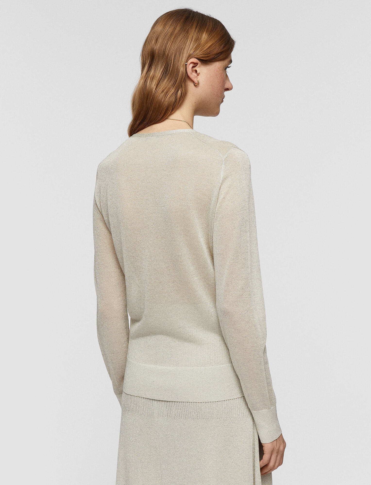 Lurex V Neck Jumper - 4