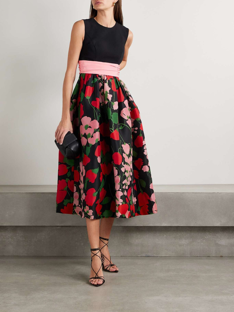 CAROLINA HERRERA Floral-print silk midi dress Multi outlook