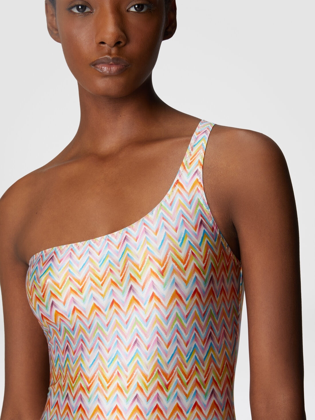 One-shoulder swimsuit in technical fabric - 5