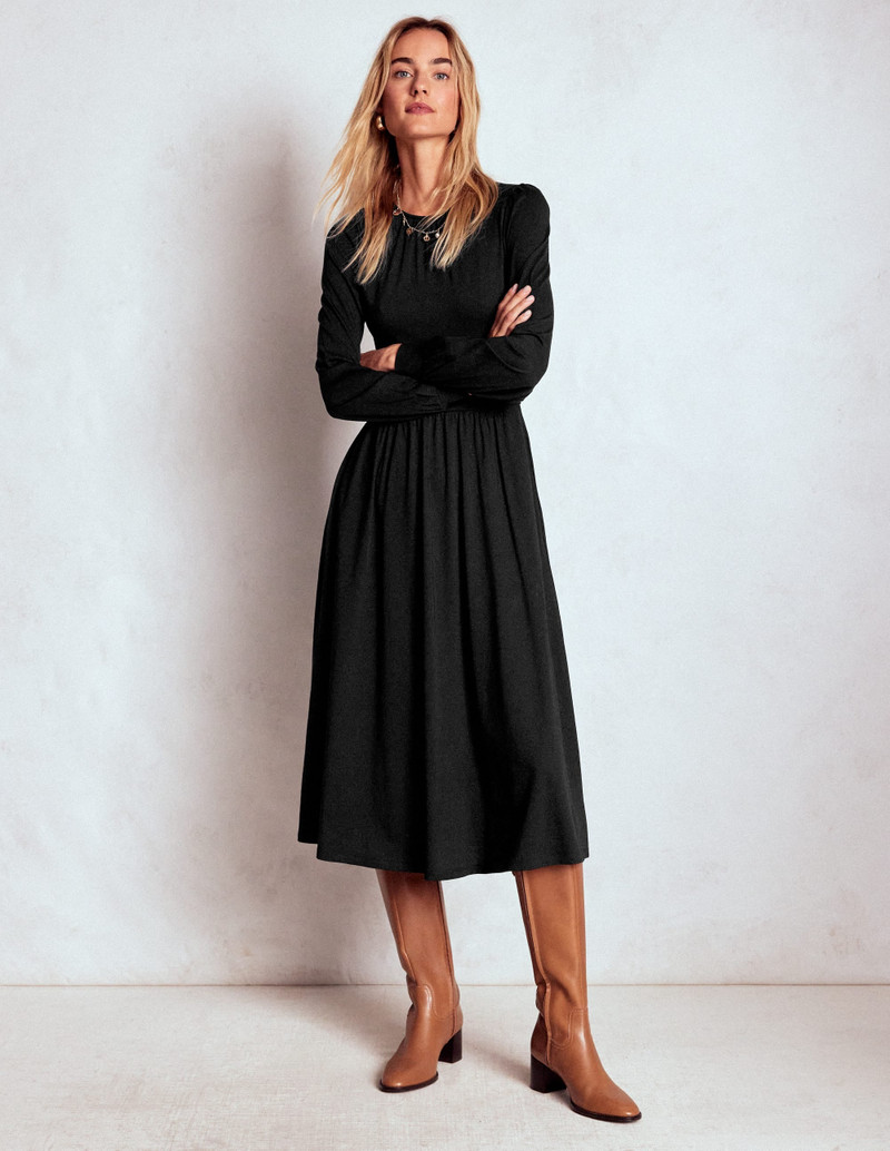 Alexandra Jersey Midi Dress-Black 5