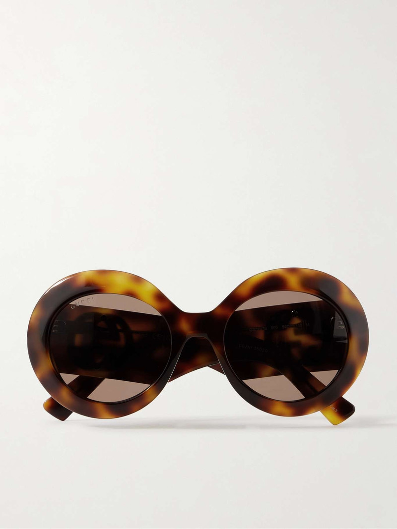 대형 라운드 프레임 tortoiseshell 아세테이트 선글라스 - 1