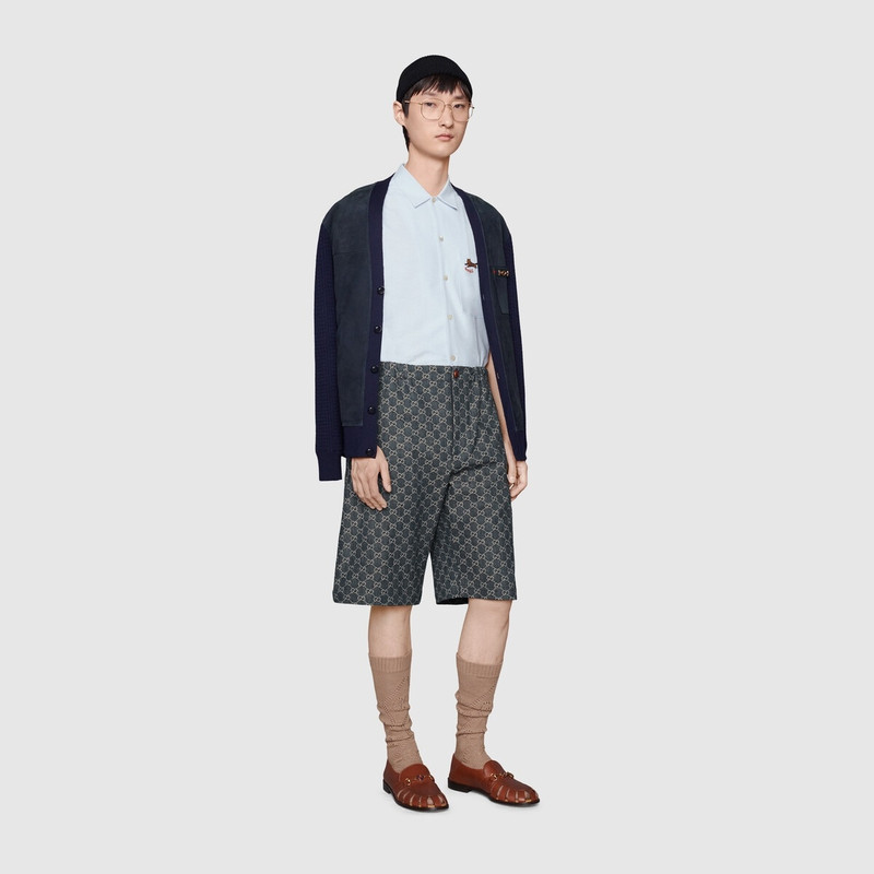 GUCCI Eco washed GG denim shorts outlook