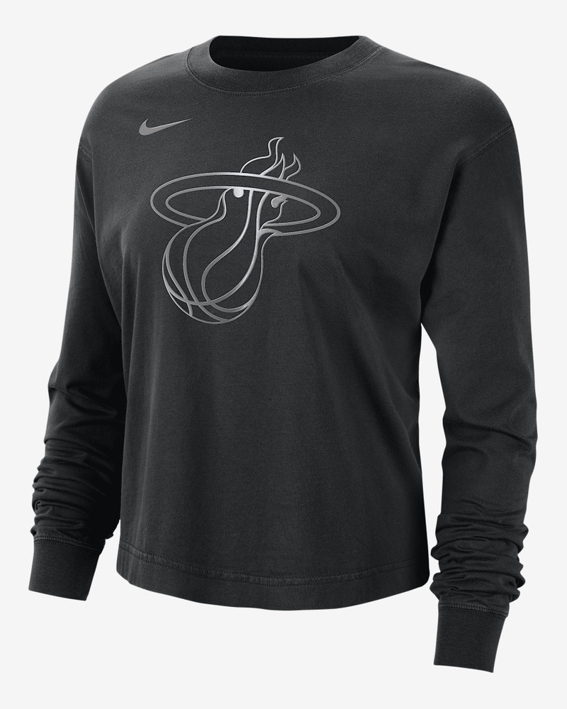 Miami Heat Courtside Women's Nike NBA Shine Boxy Long-Sleeve T-Shirt 1