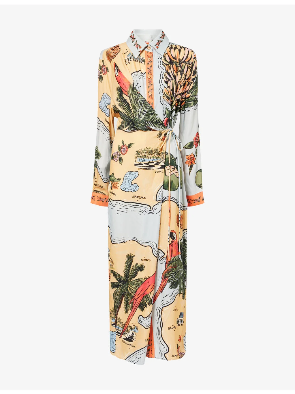 Beaches Path Printed Woven Midi Dress - 1