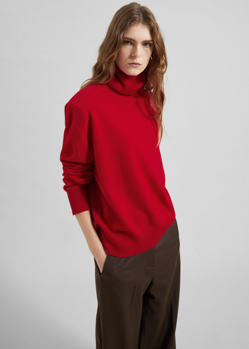 Koler Padded Knit Turtleneck - Red 3