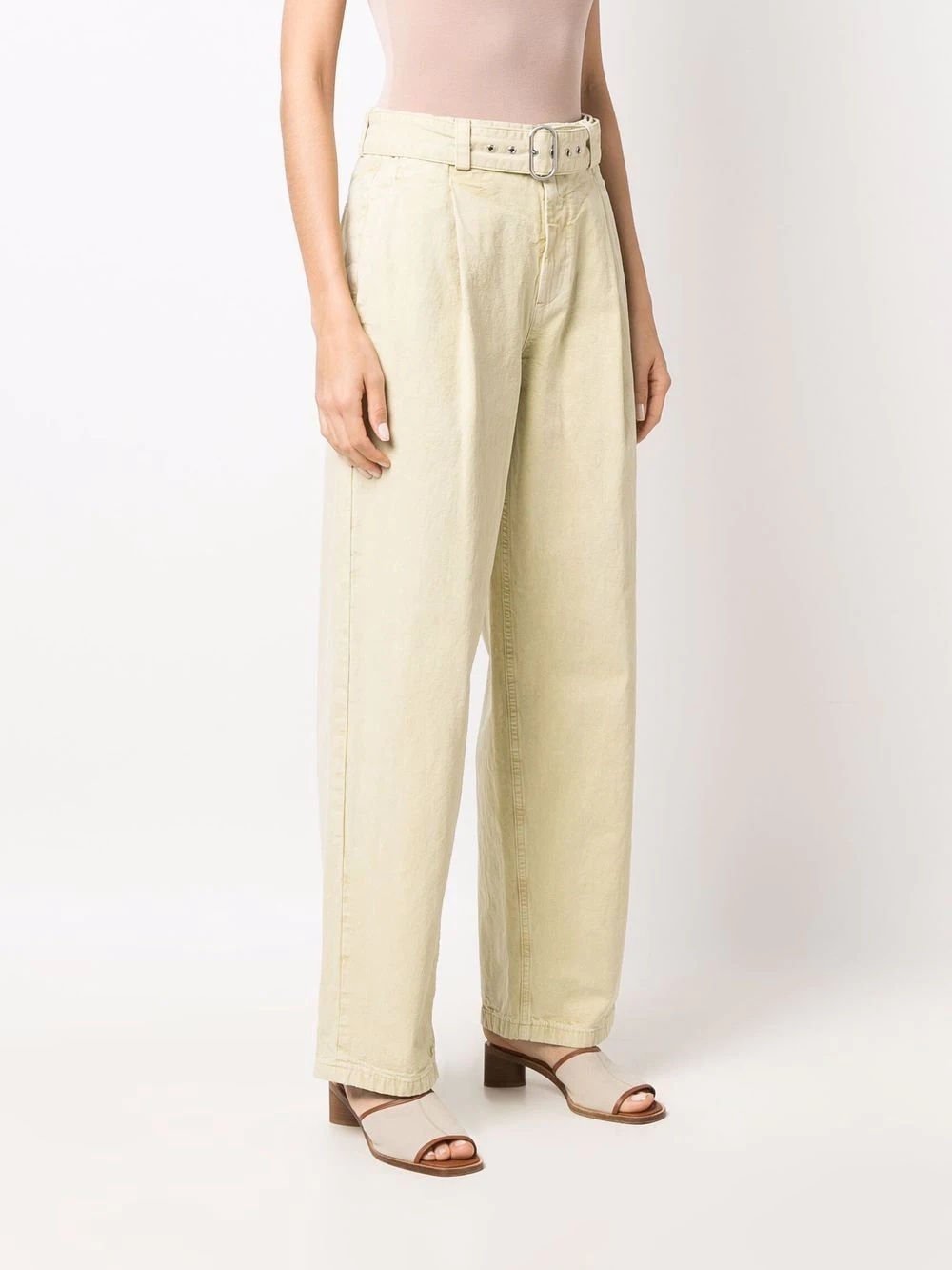 pleat-detail straight-leg trousers - 3